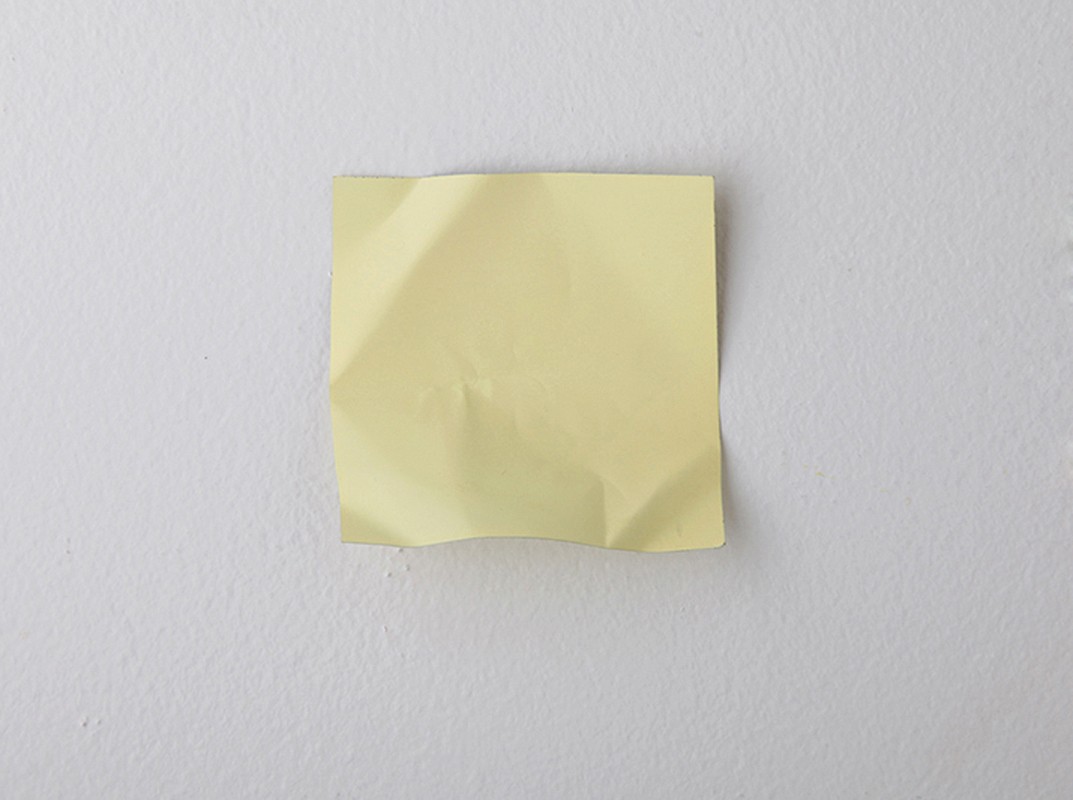'Post it', 2010. Paint on brass, magnets. Size: 3 x 3 inches. Ed. 5