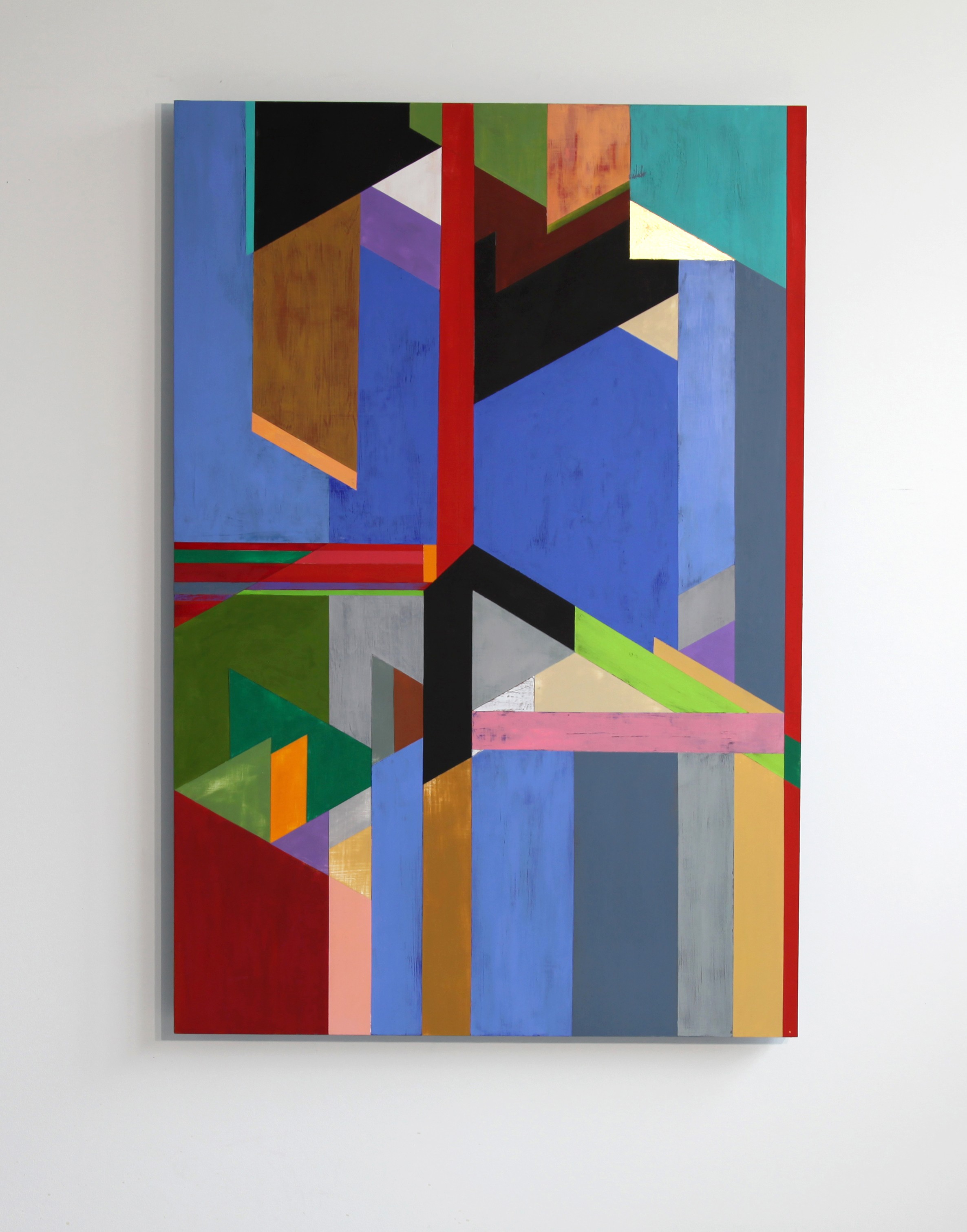 Yerevan Series, Study 3 Pigment, acrylic and gouache on wood Size: 56” x 35” (142 x 89 cm)