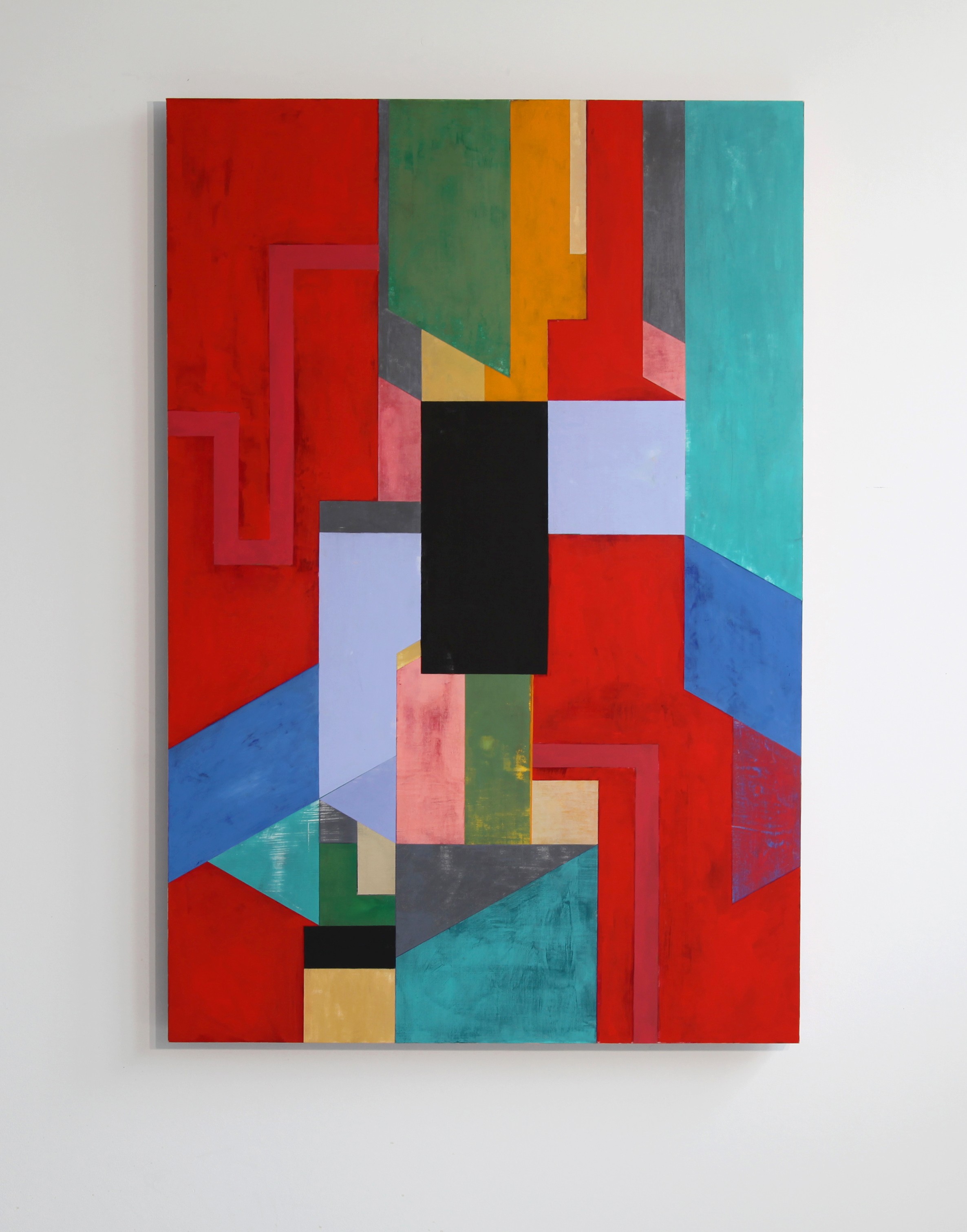 Yerevan Series, Study 1 Pigment, acrylic and gouache on wood Size: 56” x 35” (142 x 89 cm)