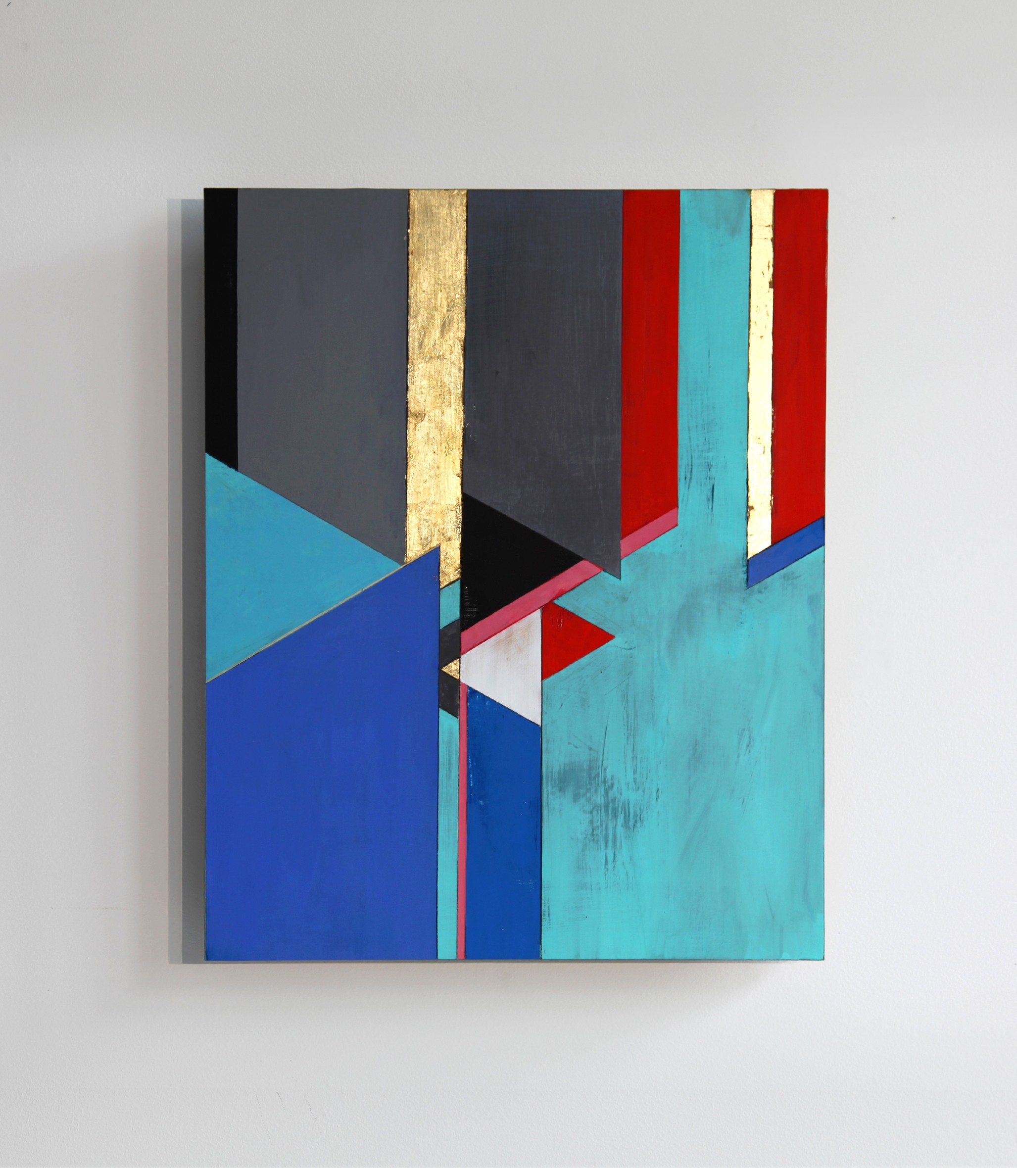 Yerevan Series, Study B  Pigment, acrylic and gouache, gold leaf on wood Size: 16” x 20” (40.6 x 50.8 cm)
